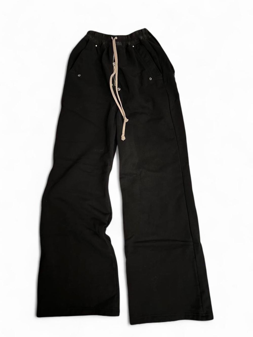 Black Rick Owens wide leg sweatpants